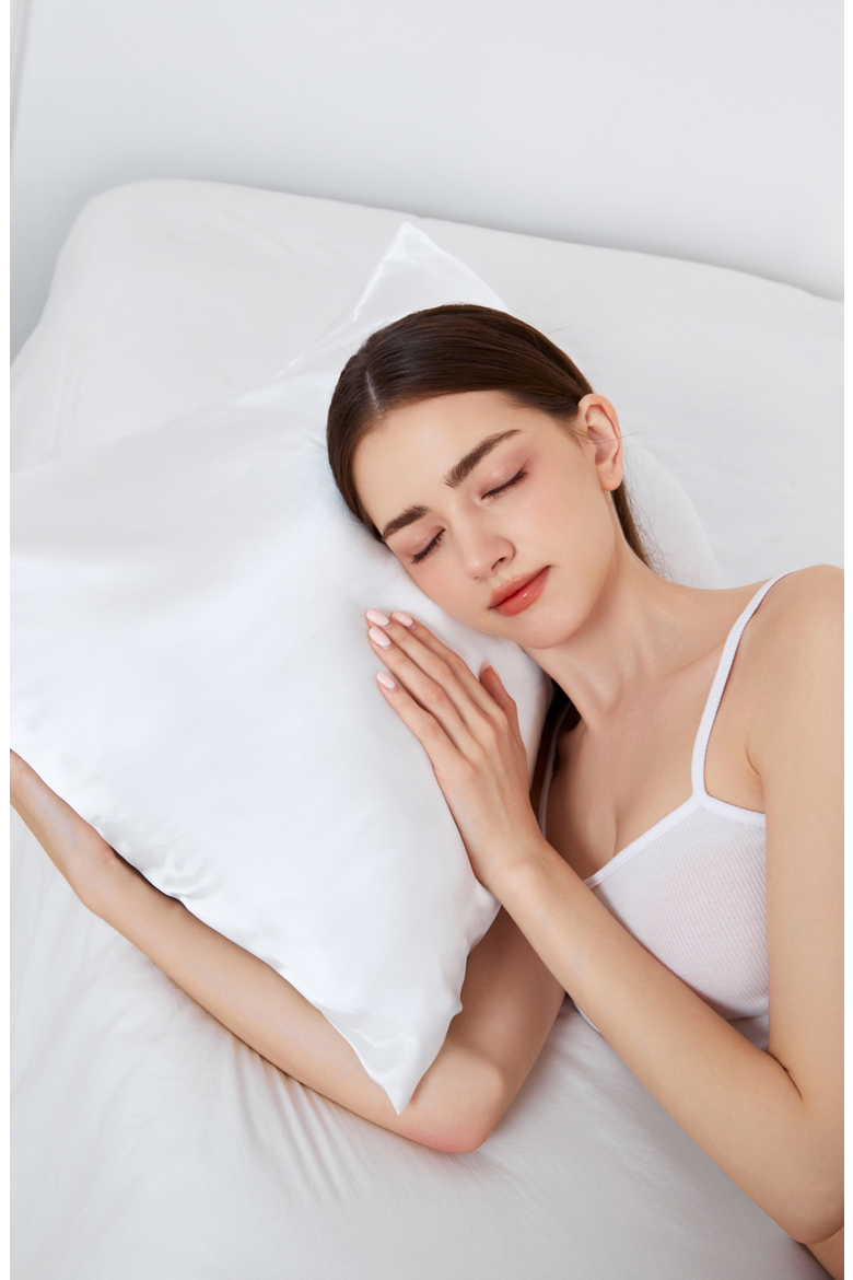 Silky Satin Pillow Case 2 Pieces, Alternate, color, WHITE