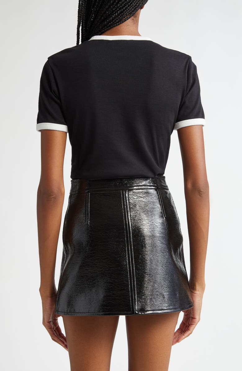 Courrèges Contrast Trim Logo T-Shirt, Alternate, color, Black/Heritage White