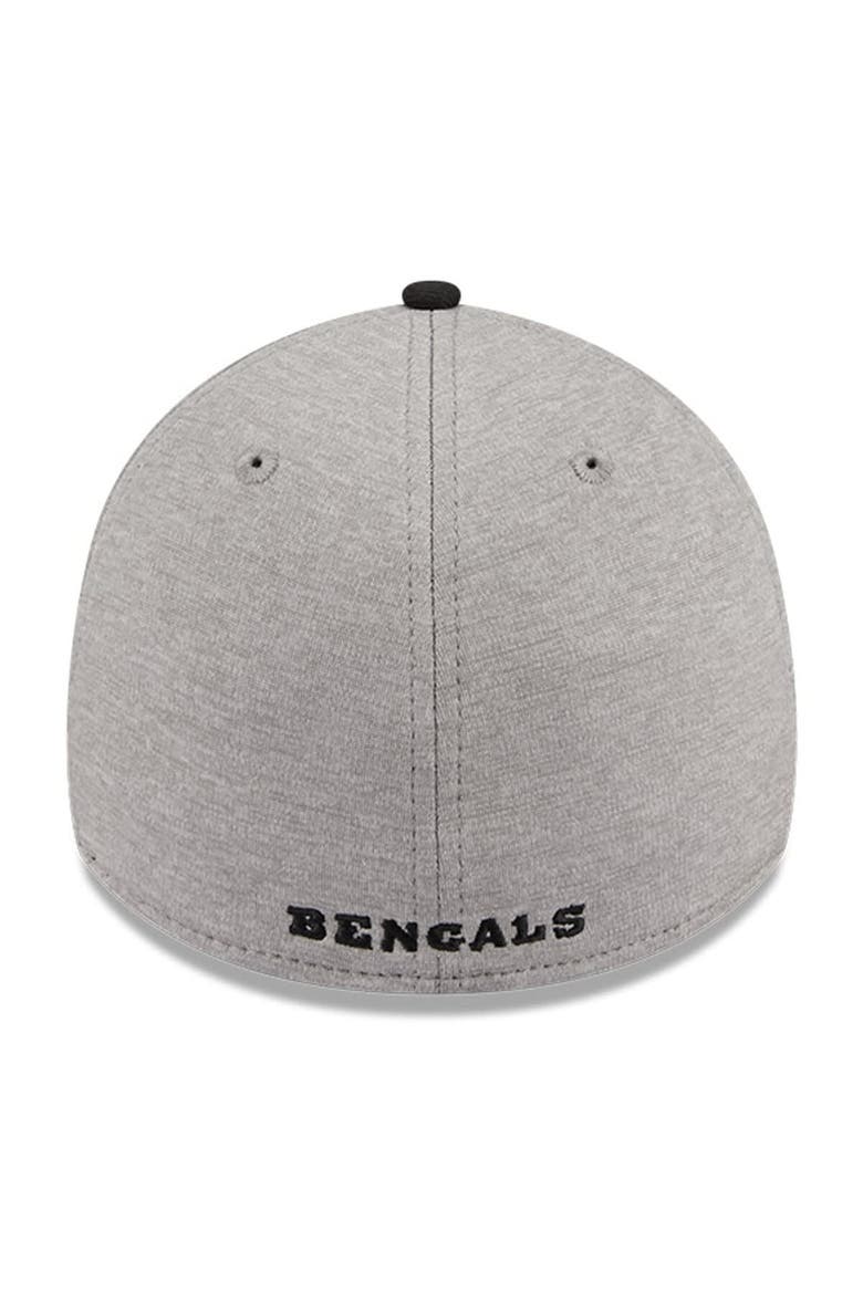 Men's New Era Heather Gray/Black Cincinnati Bengals Striped 39THIRTY Flex Hat, Alternate, color, Heather Gray