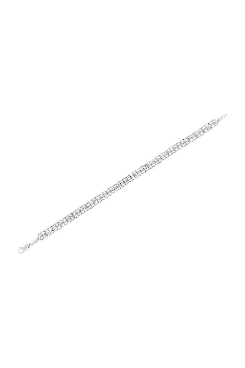 .925 Sterling Silver 1/10 Cttw Diamond Double-Link Tennis Bracelet, Alternate, color, Silver