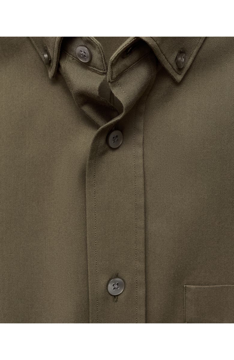 MANGO Regular Fit Button Down Shirt, Alternate, color, Medium Brown