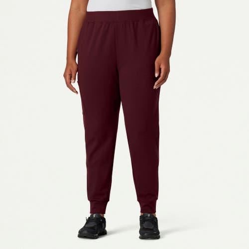 Jaanuu 6-pocket Slim Knit Scrub Jogger In Brown