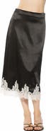 Alexia Admor Serena Lace Trim Satin Midi Skirt