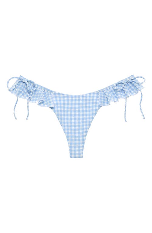 MONTCE MONTCE PERI MICRO GINGHAM RUFFLE BIKINI BOTTOMS 