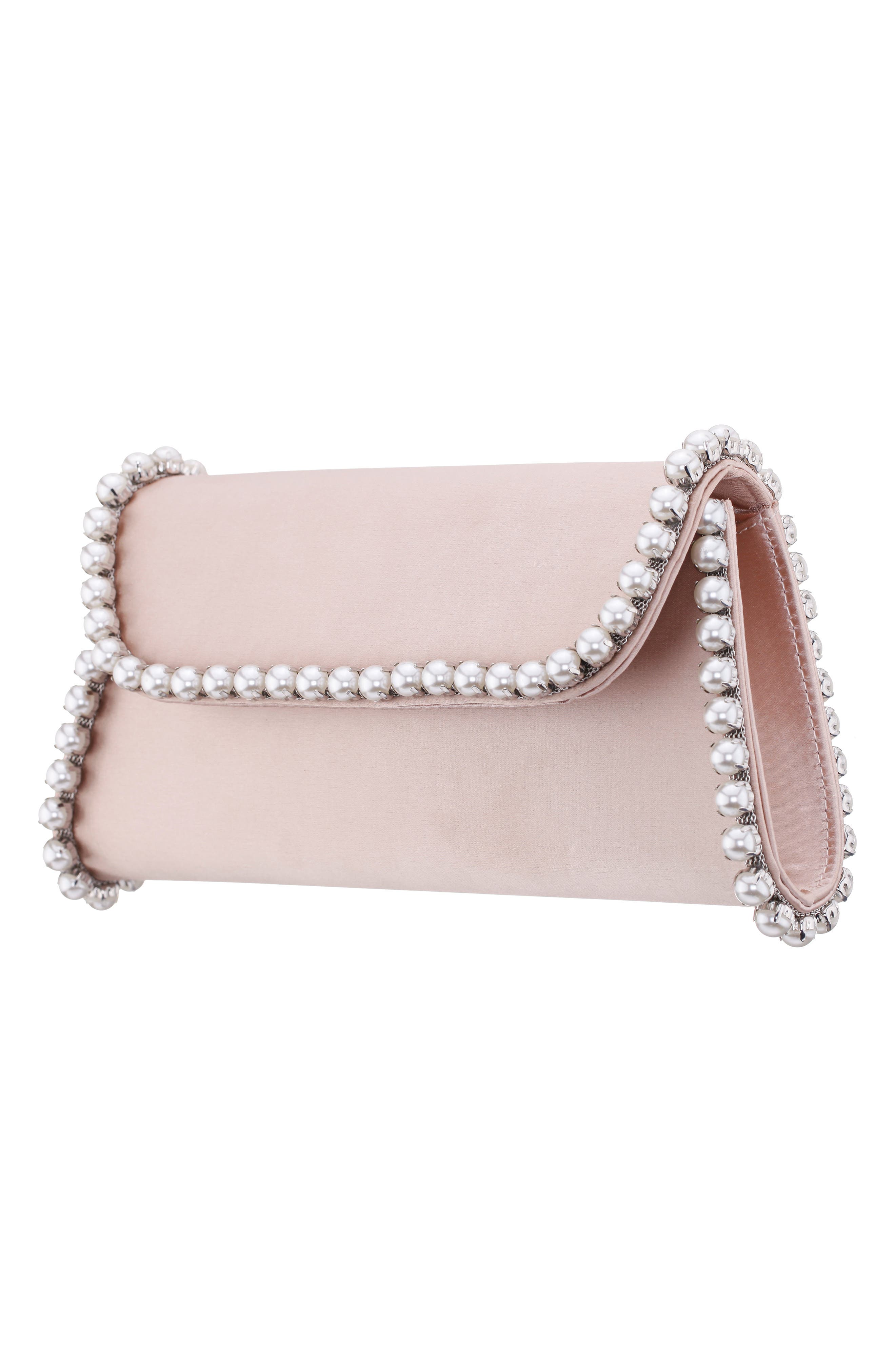 Nina Trysta Clutch, Alternate, color, Pearl Rose