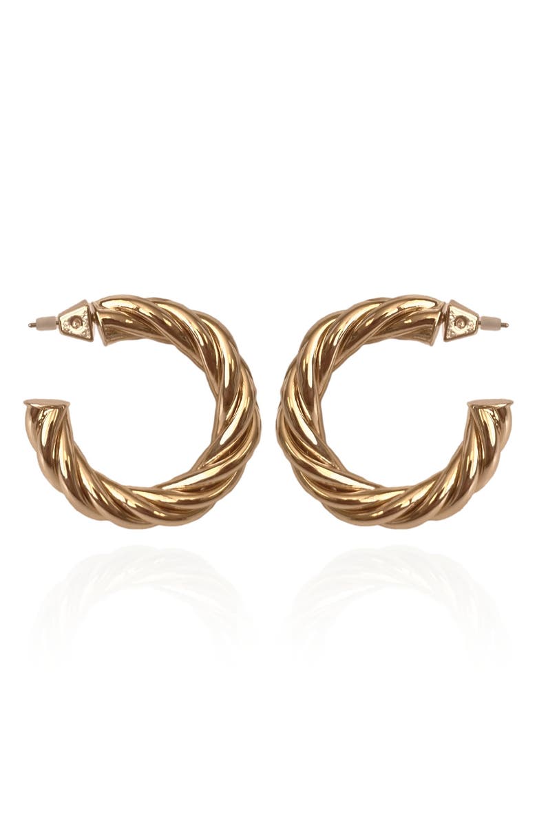 Vince Camuto Chunky Rope Hoop Earrings, Main, color, 
