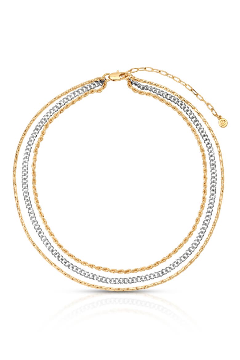 Mixed Layers Necklace, Main, color, GOLD AND SILVER
