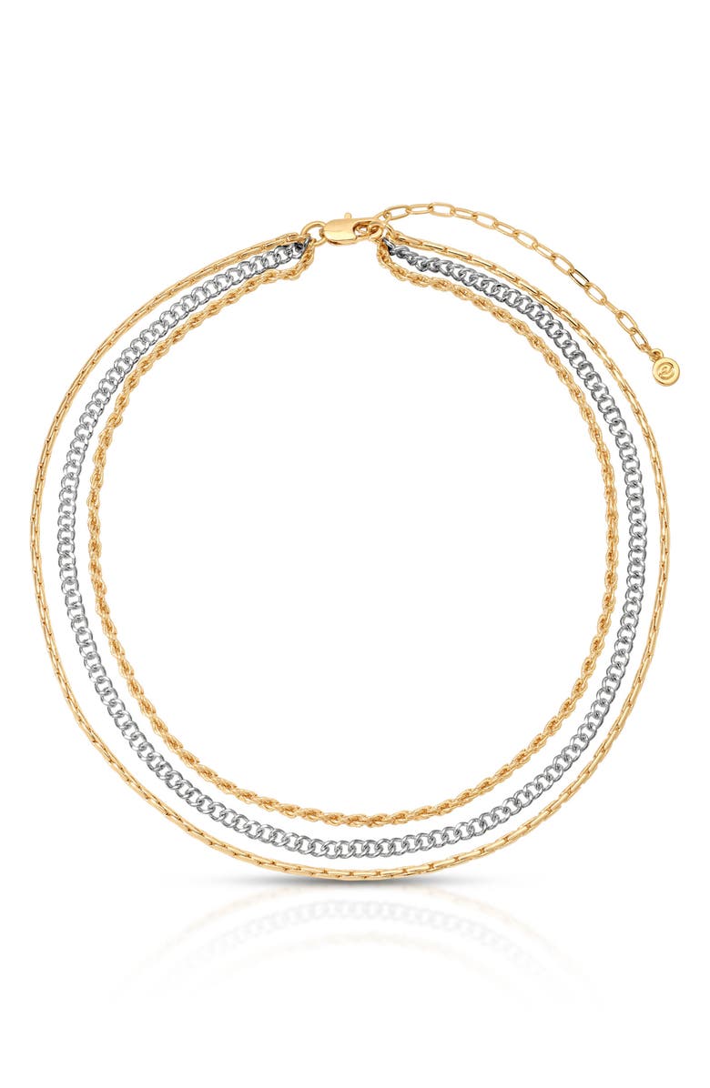 Ettika Mixed Layers Necklace, Main, color, Gold And Silver