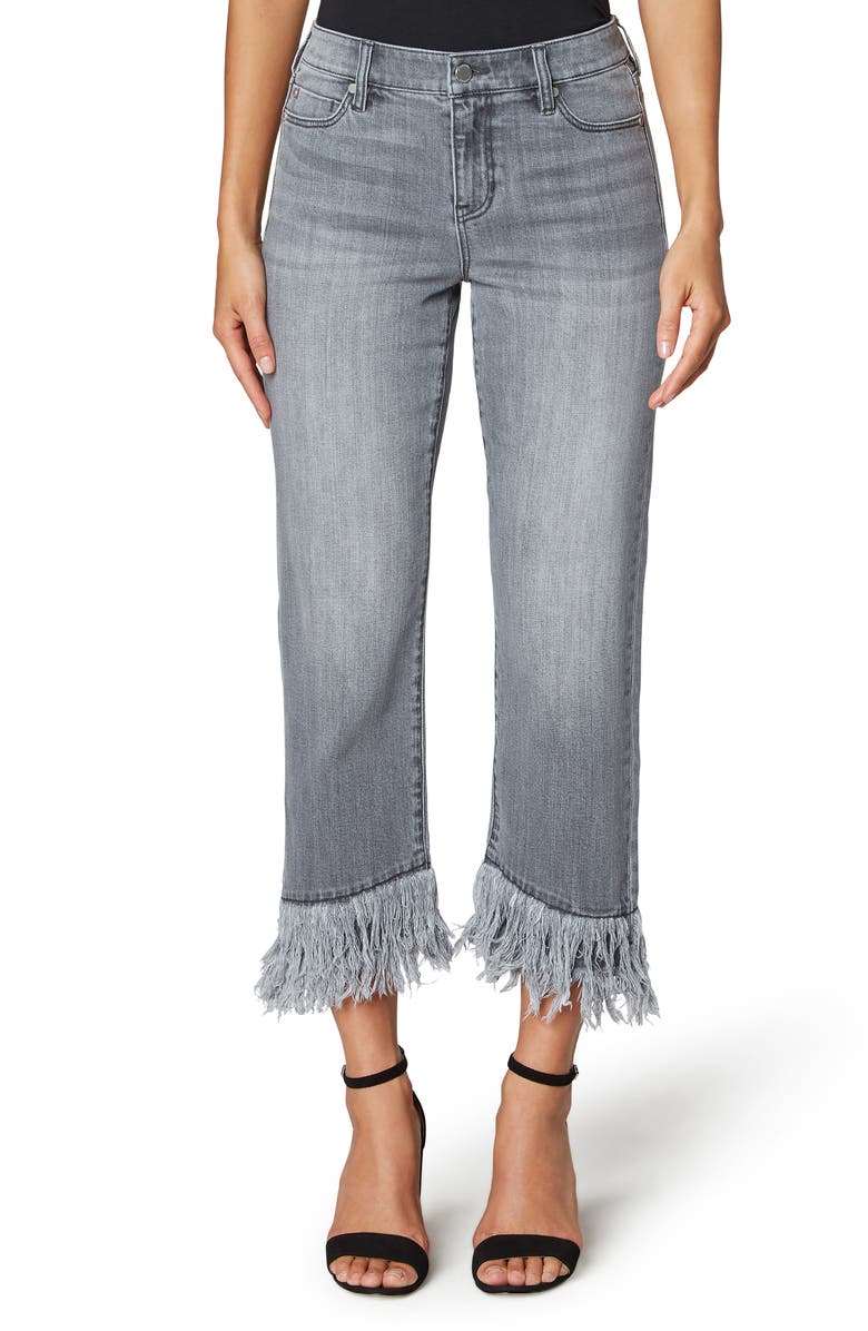 Liverpool Los Angeles High Waist Fray Hem Crop Jeans, Main, color, 