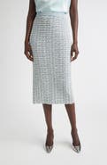 ST. JOHN Sequin Metallic Eyelash Knit Skirt