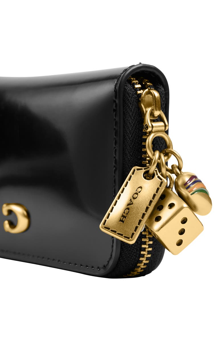 COACH Essential Spazzolato Leather Zip Around Card Holder, Alternate, color,