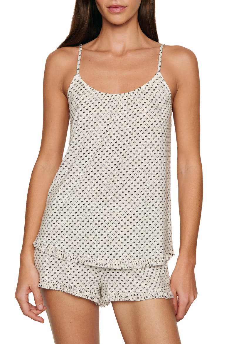 Gisele Print Short Pajamas, Main, color, TIDE DOT IVORY