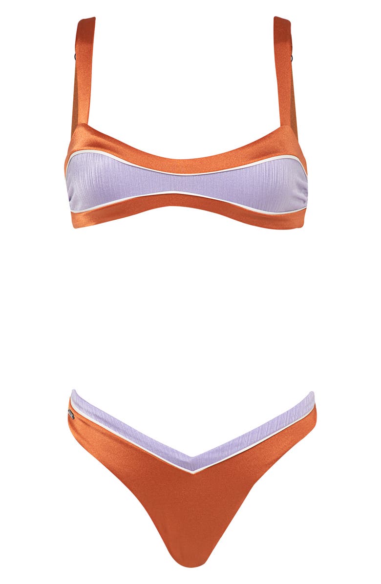 Maaji Satin Umber Headhunter Reversible Bikini Top, Alternate, color, 