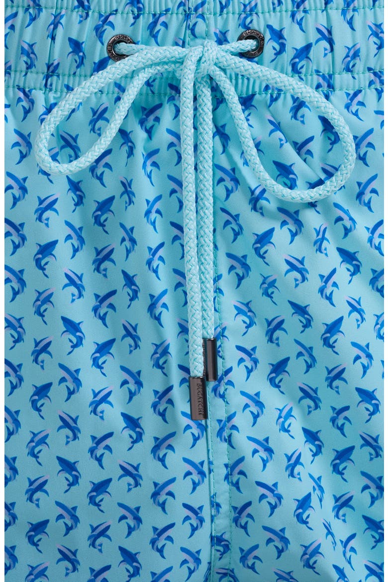 Kai Dolphin Print Swim Trunks, Alternate, color, AQUA