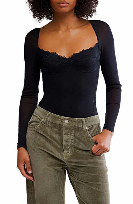 Free People Suddenly Fine Lace Bodysuit
