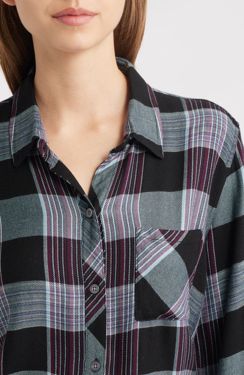 Rails Hunter Plaid Button-Up Shirt, Alternate, color, Cinder Aqua Mulberry