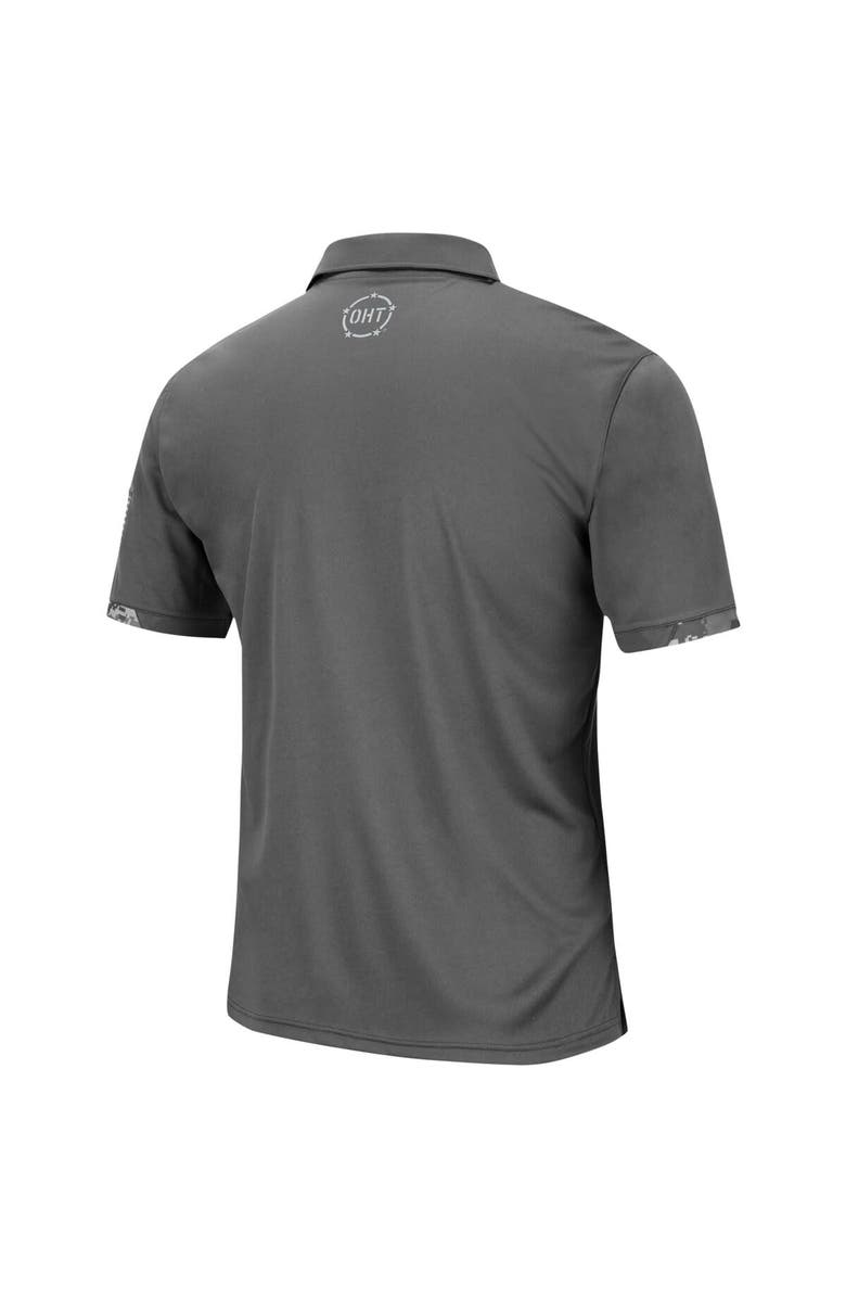 COLOSSEUM Men's Colosseum Charcoal Kansas Jayhawks Rival OHT Military Appreciation Polo, Alternate, color, Charcoal