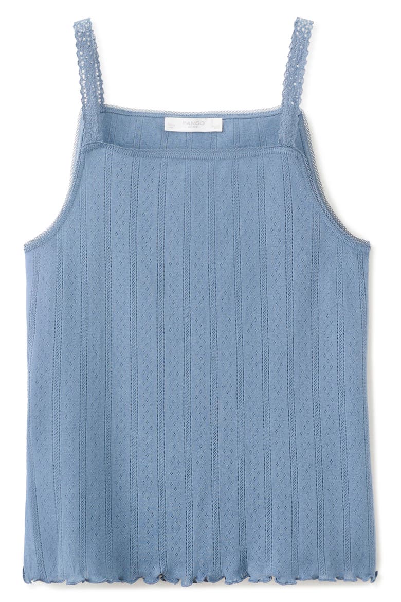 Cotton Pointelle Pajama Camisole, Alternate, color, INDIGO BLUE