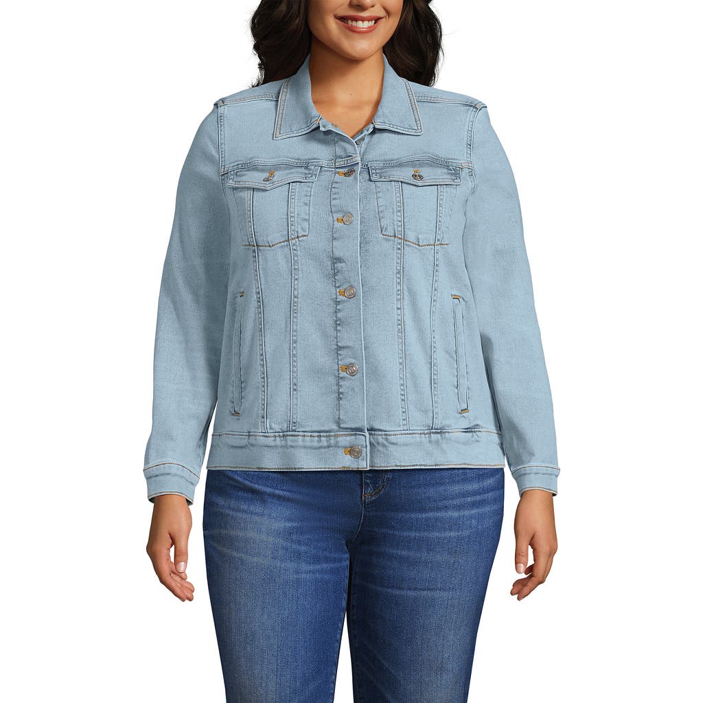 LANDS' END LANDS' END PLUS SIZE DENIM TRUCKER JACKET
