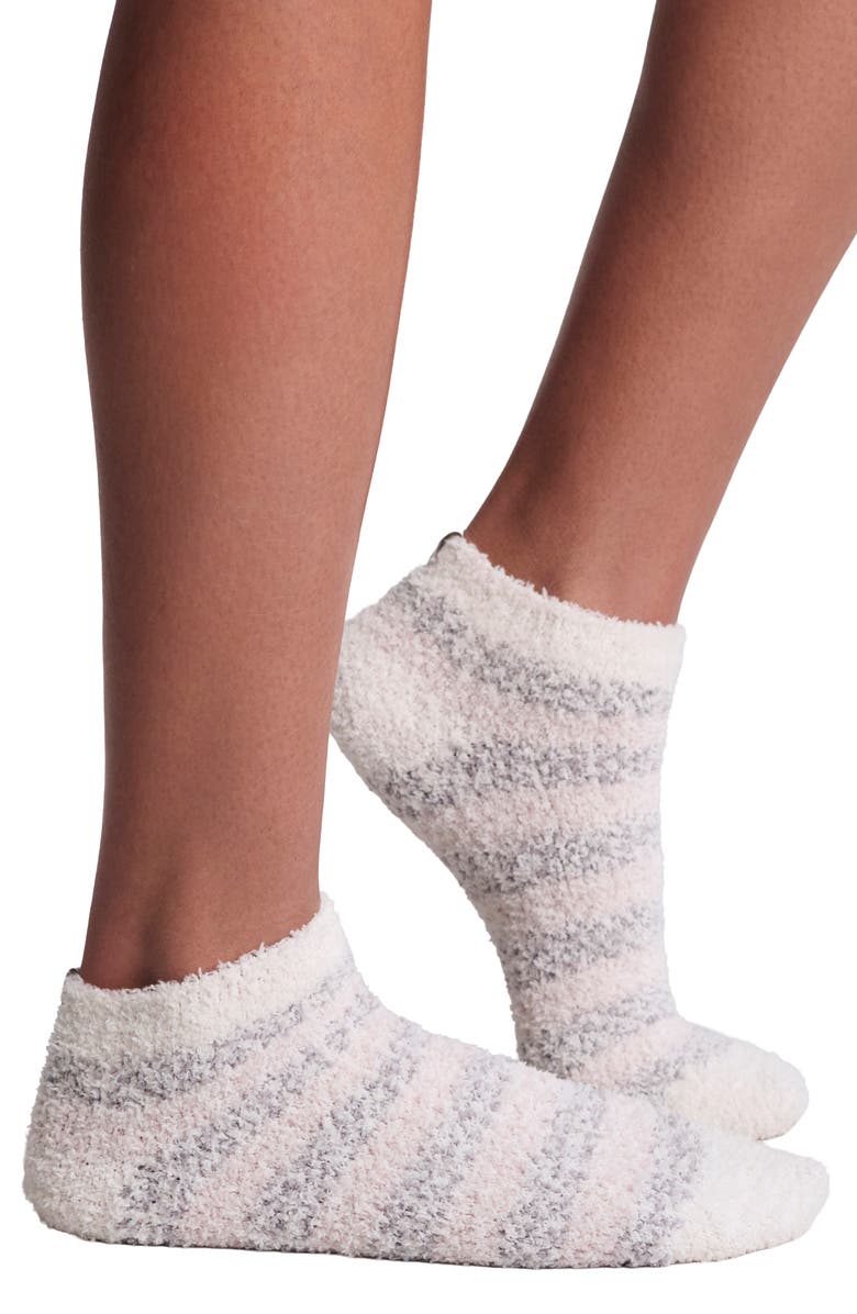 Barefoot Dreams<sup>®</sup> CozyChic<sup>®</sup> Heathered Stripe Ankle Socks, Alternate, color, Dove Gray Multi