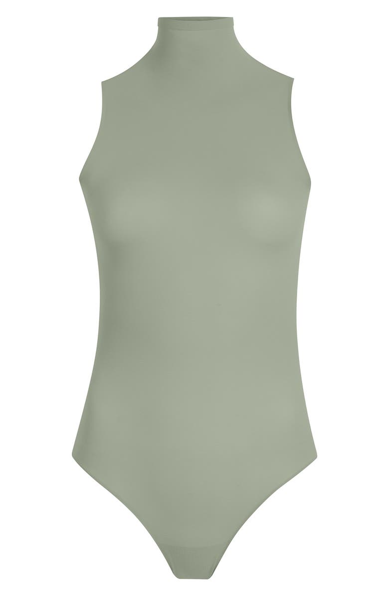 Commando Ballet Body Mock Neck Thong Bodysuit, Alternate, color, Pistachio