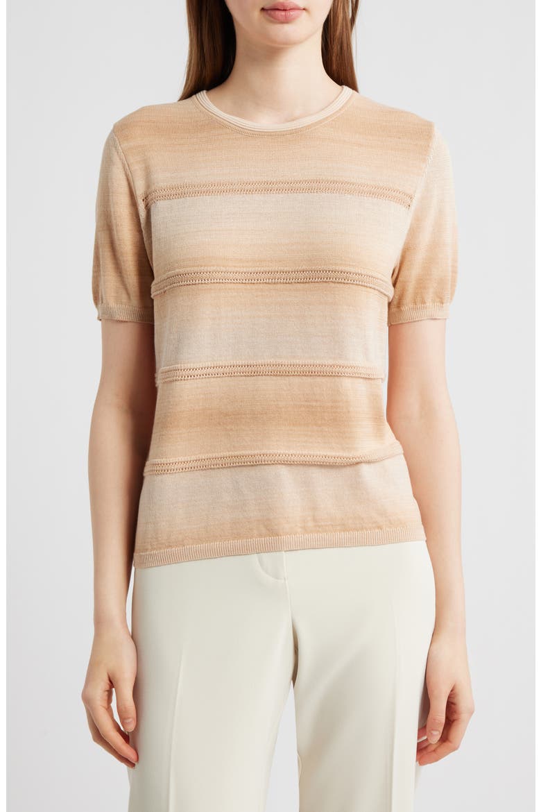 Hayden Pointelle Stripe Ombré Sweater, Main, color, NATURAL MULTI