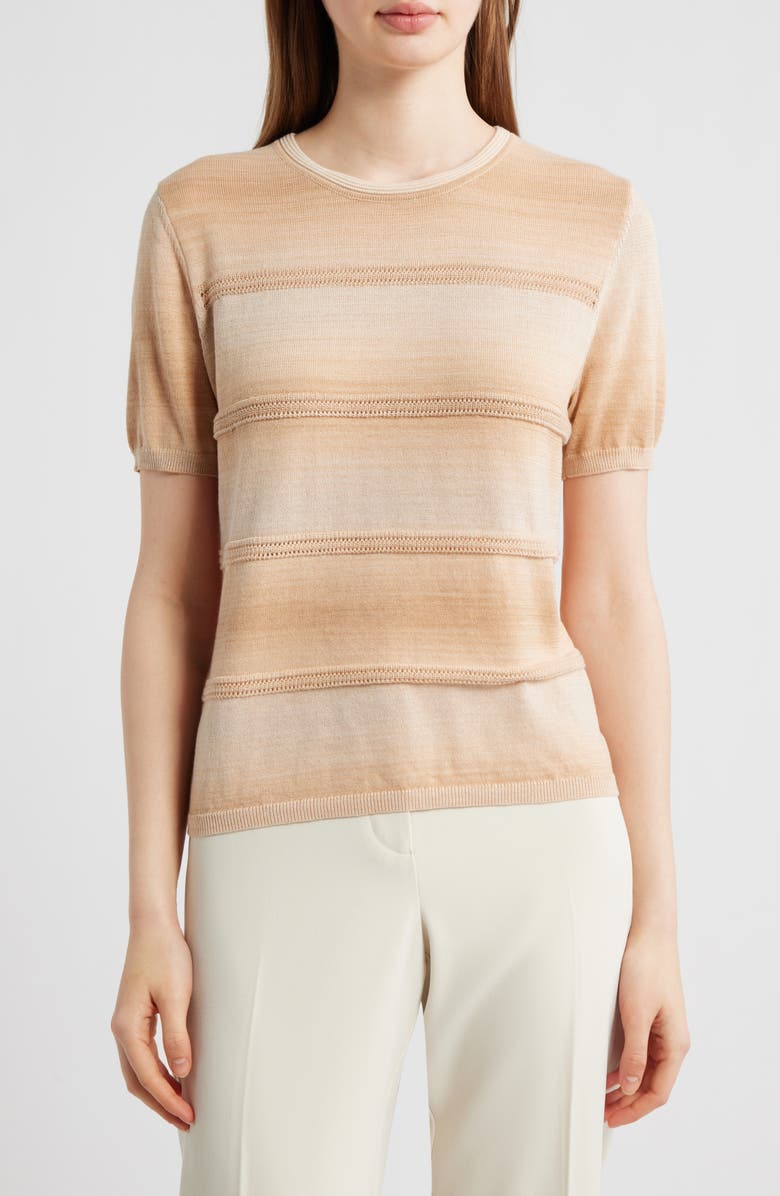 KOBI HALPERIN Hayden Pointelle Stripe Ombré Sweater, Main, color, Natural Multi