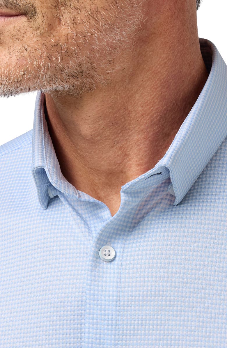 Mizzen+Main Halyard Short Sleeve Performance Button-Up Shirt, Alternate, color, Cloud Blue Peter Gingham