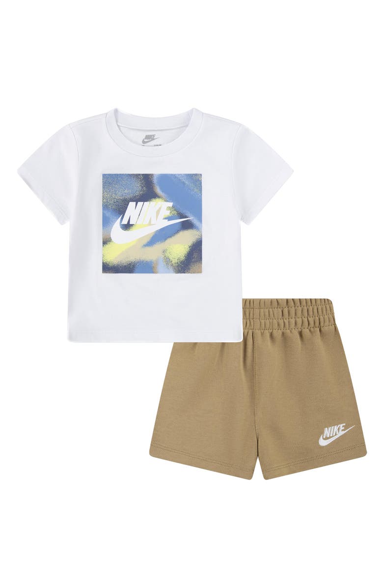 Nike Club Express Graphic T-Shirt & Shorts Set, Main, color, Parachute Beige