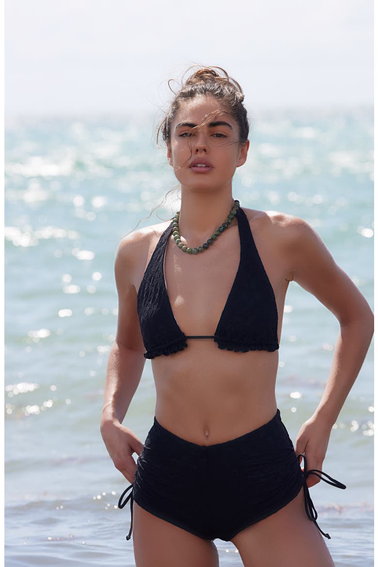 Brandi Knit Bikini Top, Alternate, color, BLACK