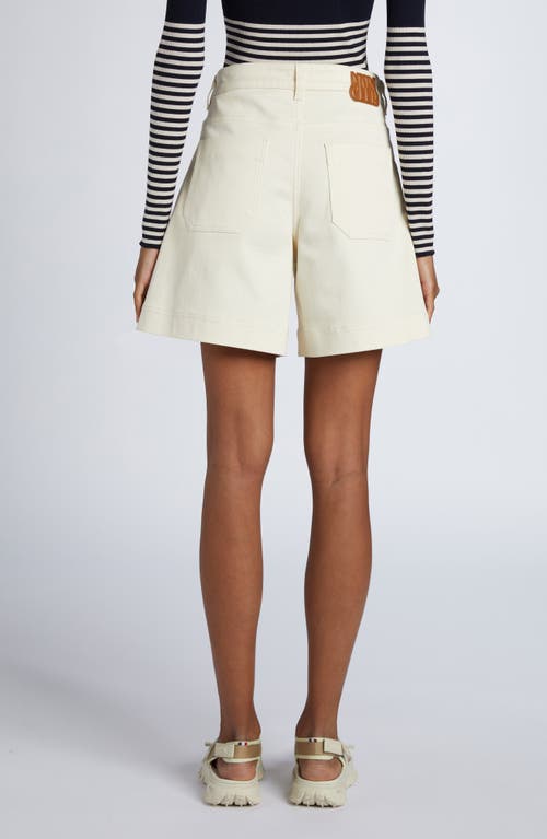 Moncler Gabardine Shorts In White
