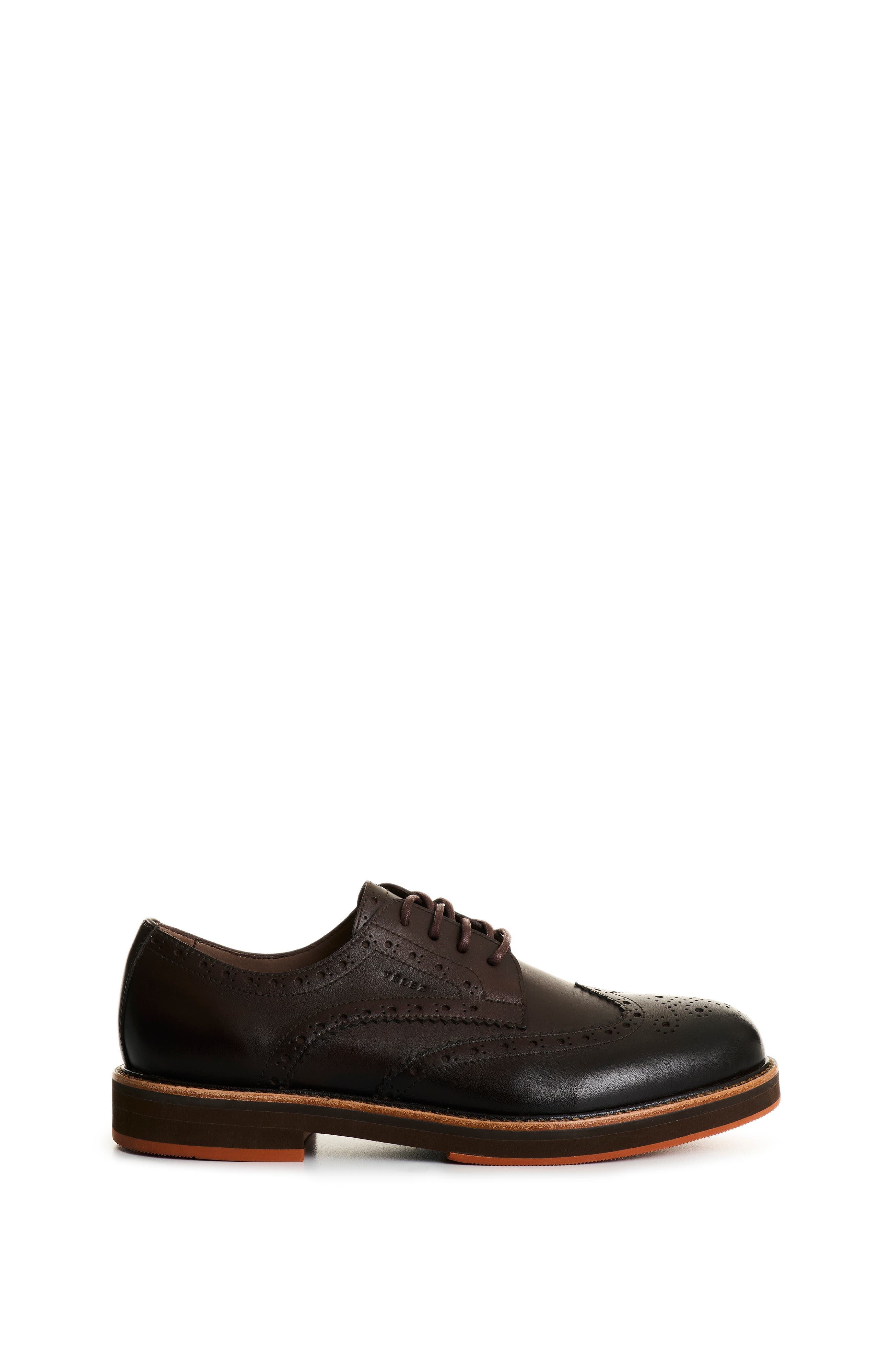 Velez Brogue Leather Shoes with Traditional Cuts, Main, color, Dark Brown