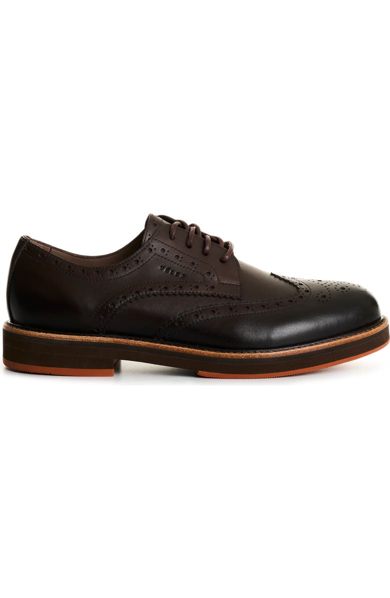Velez Brogue Leather Shoes with Traditional Cuts, Main, color, Dark Brown