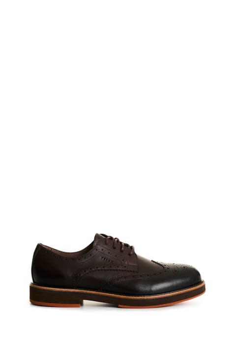 Brogue Leather Shoes with Traditional Cuts