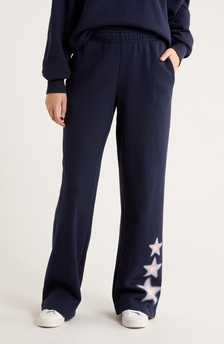 PacSun Star Baggy Sweatpants, Main, color, Navy