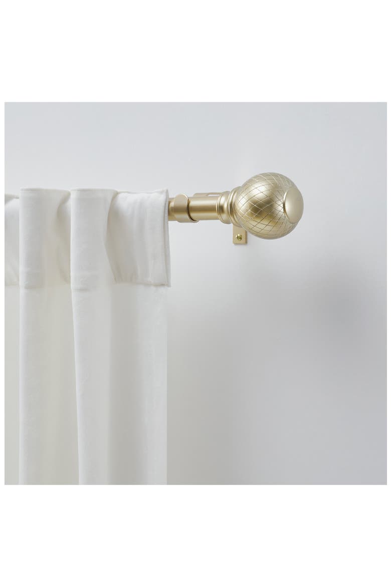 Griffin Adjustable Curtain Rod & Finial Set, Alternate, color, GOLD