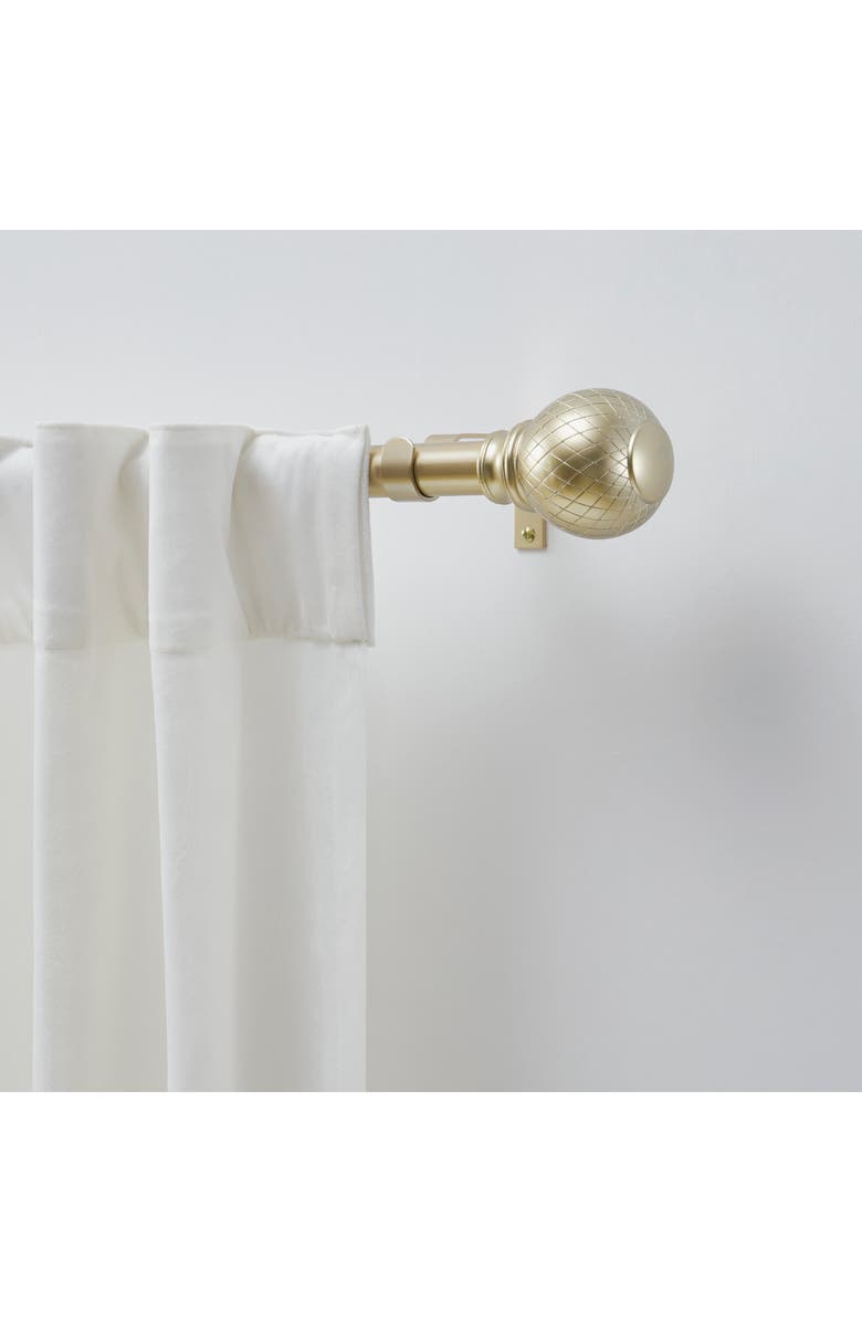 DKNY Griffin Adjustable Curtain Rod & Finial Set, Alternate, color, Gold