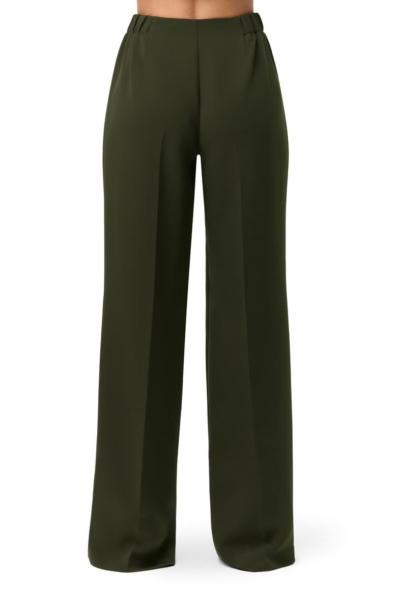Suiting High Waist Wide Leg Pants, Alternate, color, FOREST NIGHT