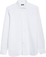 ZEGNA Garment Washed Cotton & Linen Button-Up Shirt