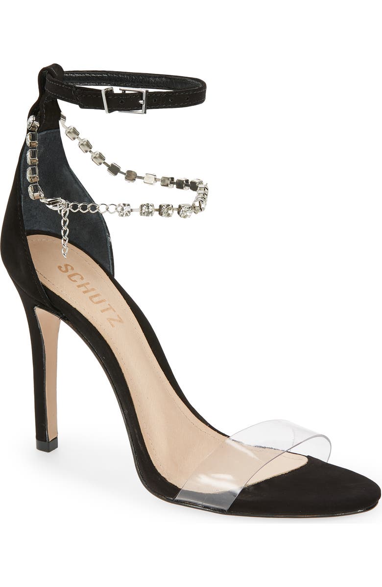 Schutz Lah Embellished Ankle Strap Sandal, Main, color,