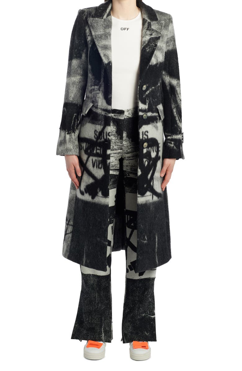 Off-White x Pablo Tomek Print Wool Blend Coat, Alternate, color, 