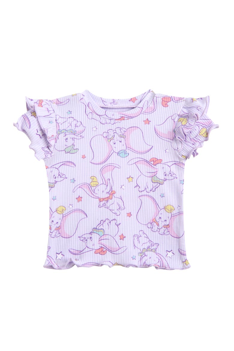 Dumbo 2-Piece T-Shirt and Bike Shorts Set, Alternate, color, Dumbo Purple