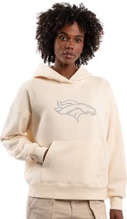 STARTER Women's Starter Cream Denver Broncos Rhinestone Relaxed Hoodie