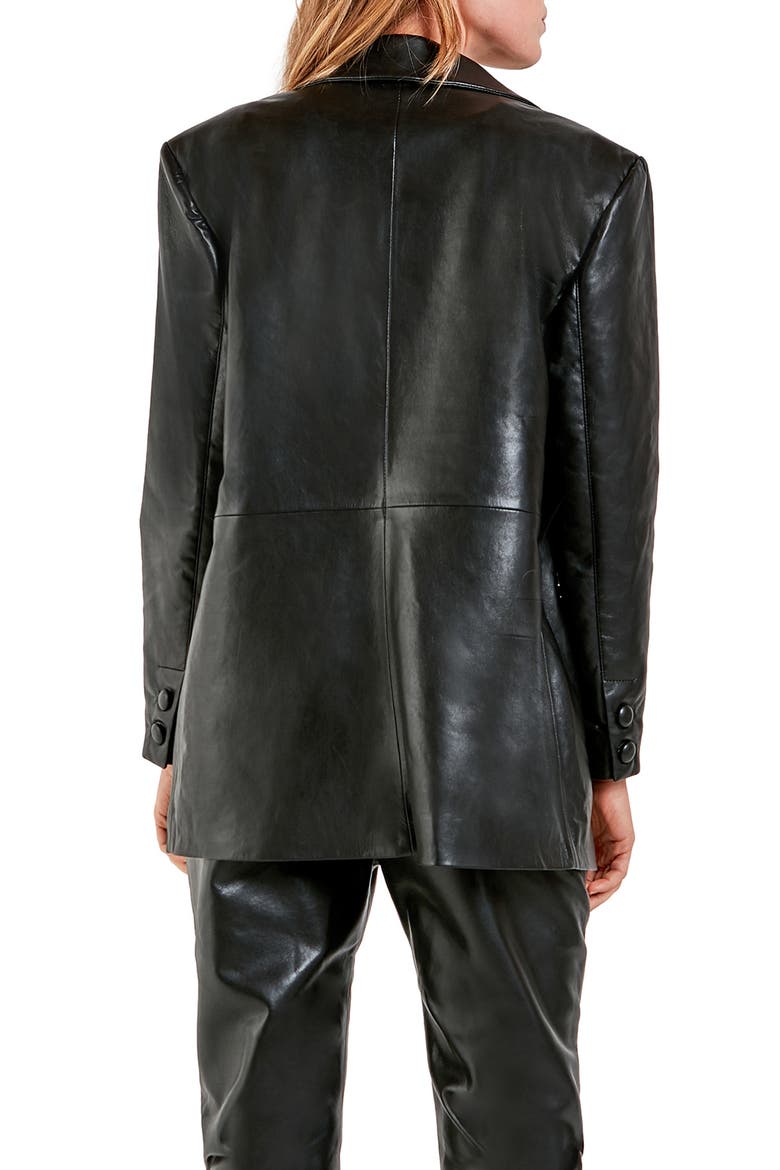 Jordan Bf Recycled Leather Blazer, Alternate, color, BLACK