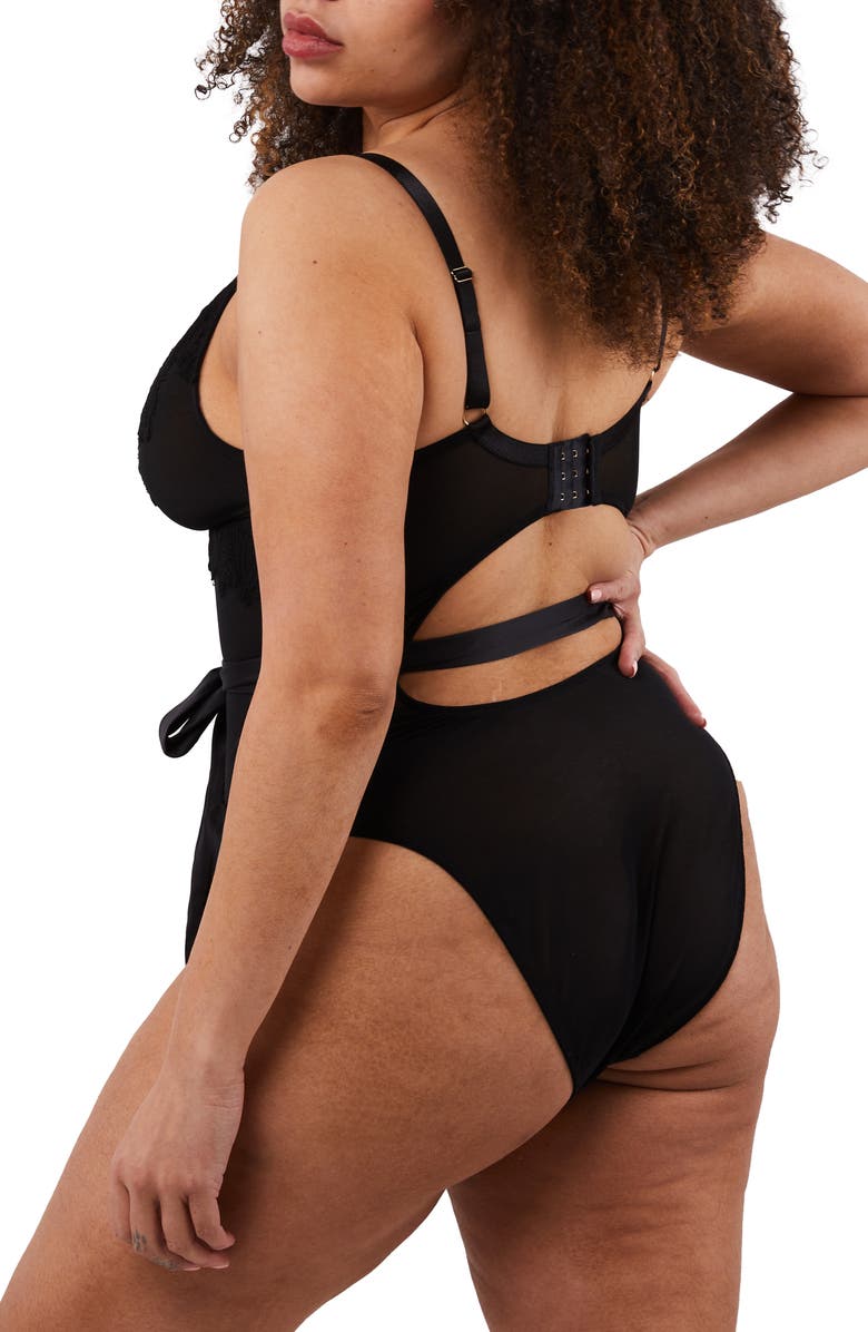 Playful Promises Lace & Mesh Teddy, Alternate, color, 