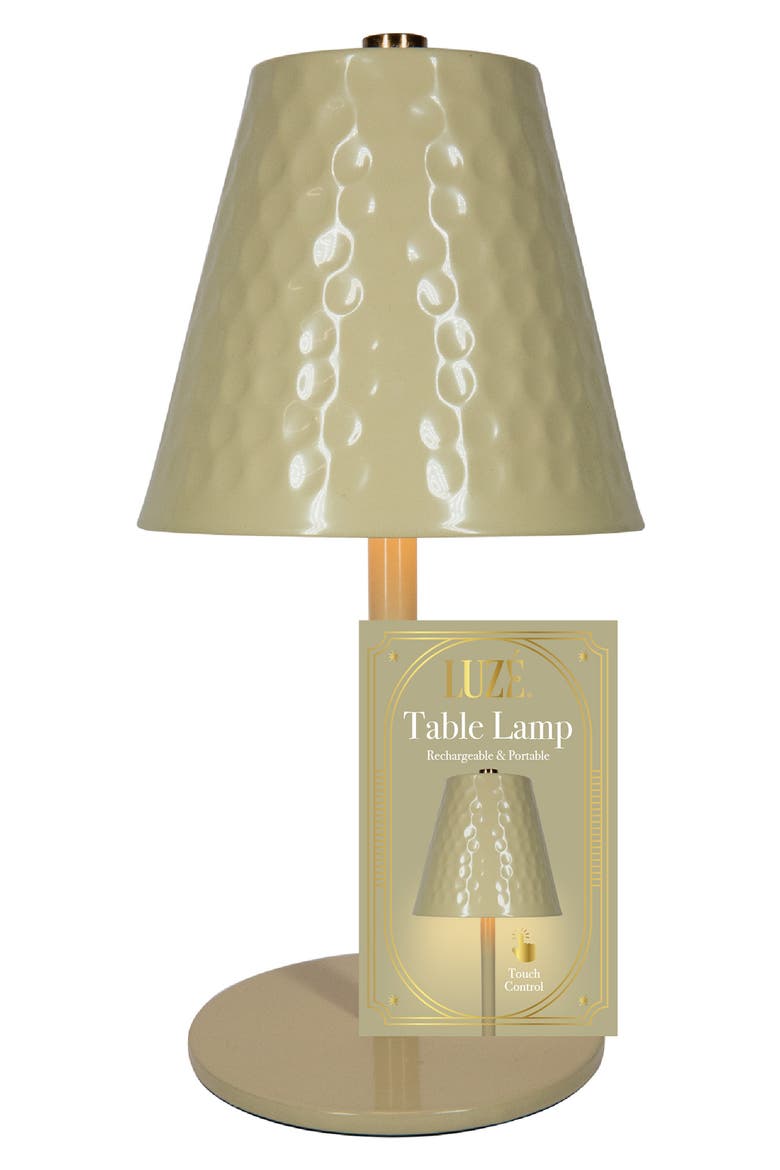 Mini Hammered Metal Touch Table Lamp, Main, color, SAGE GREEN