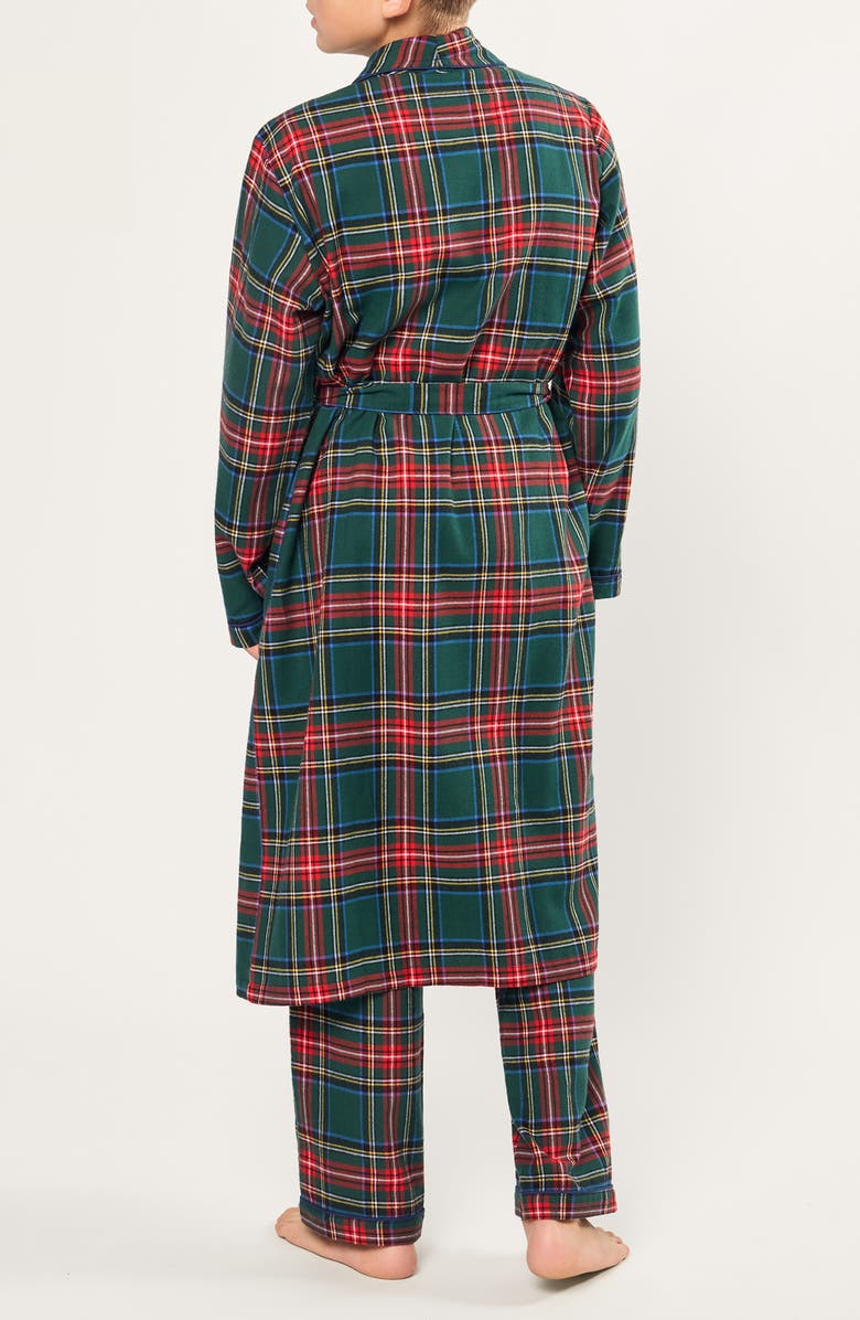 Petite Plume Kids' Brushed Twill Robe, Alternate, color, Green