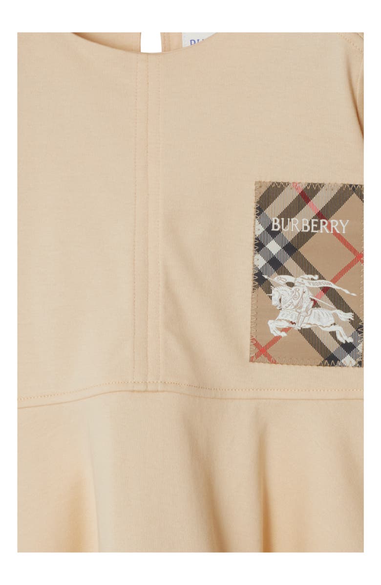 Burberry Check Label Cotton Dress, Alternate, color,