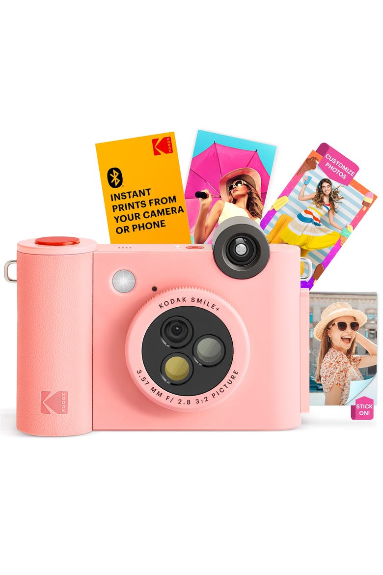 Smile+ Wireless 2x3 Digital Instant Print Camera with Effect Lenses & Zink Technology, Main, color, Pink