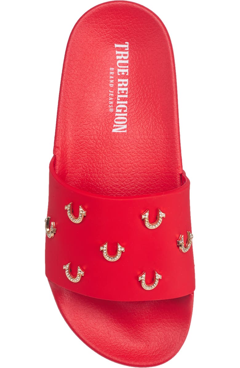 True Religion Kash Pool Slide, Alternate, color, Red